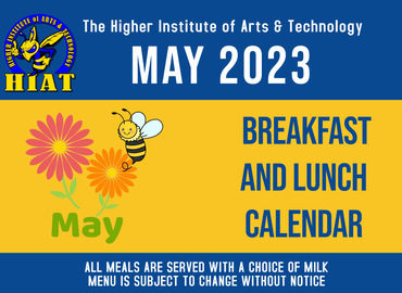HIAT Breakfast and Lunch Calendar. 