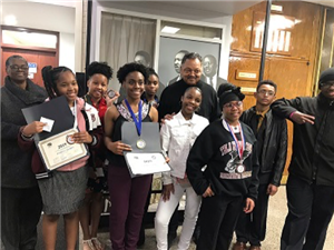 Thea Bowman Leadership Academy Scholars with Reverend Jesse Jackson  