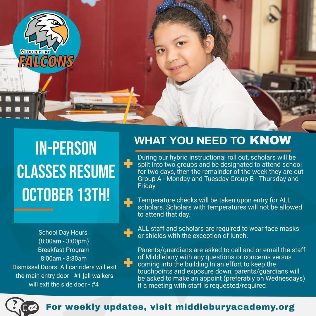 In-Person Classes Resume October 13 In-Person Classes Resume October 13