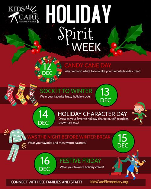 Be Merry and Bright! Holiday Spirit Week is December 1216! Información