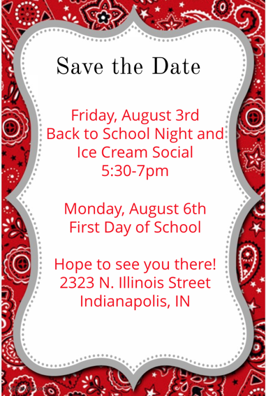 Back to School night flyer with date and time 